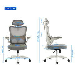8028 Series High Back Ergonomic Office Chair Grey Foam