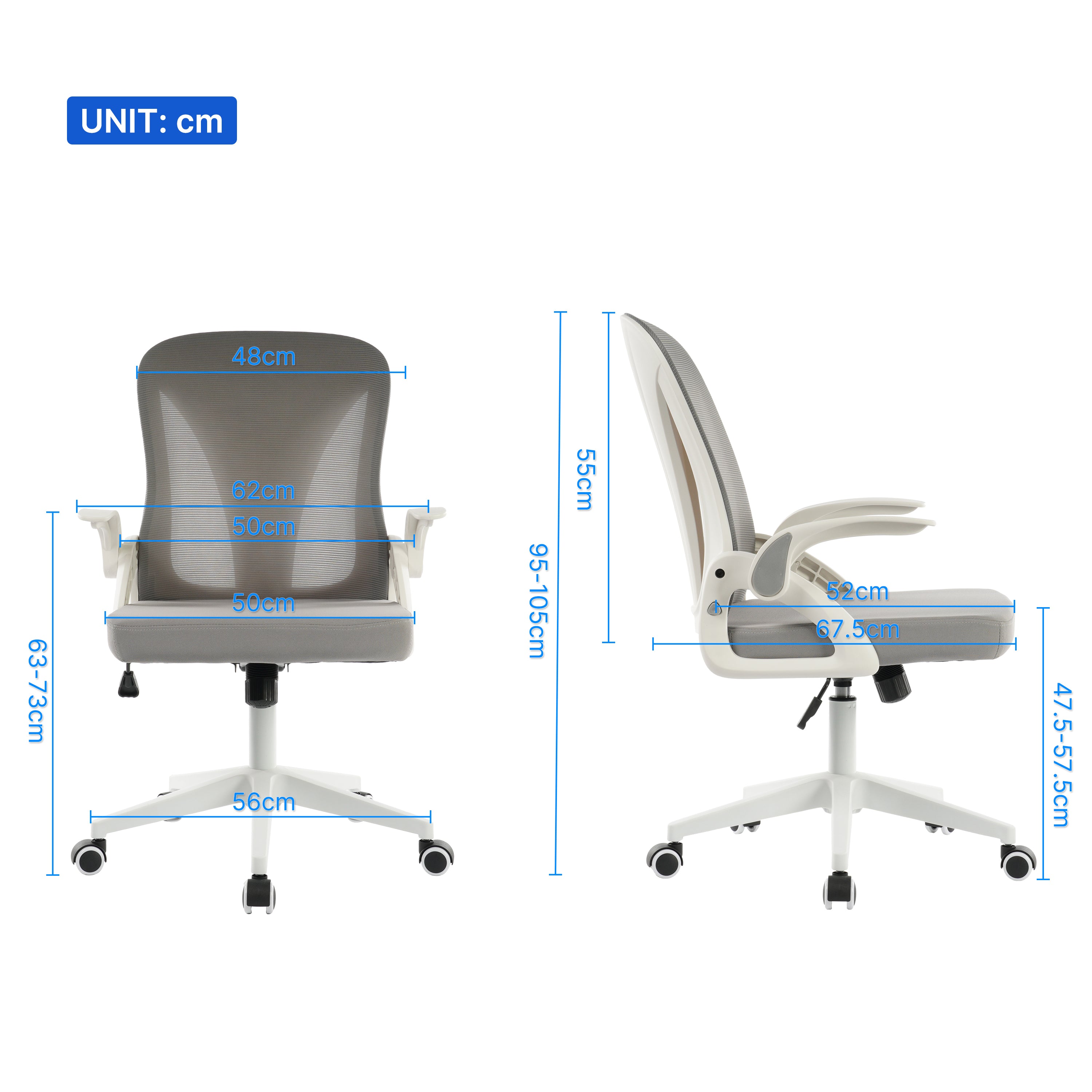6809 Series Foldable Office Chair Grey