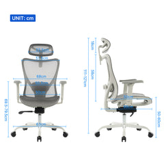 9018 Series Premium Ergonomic Office Chair Grey Mesh