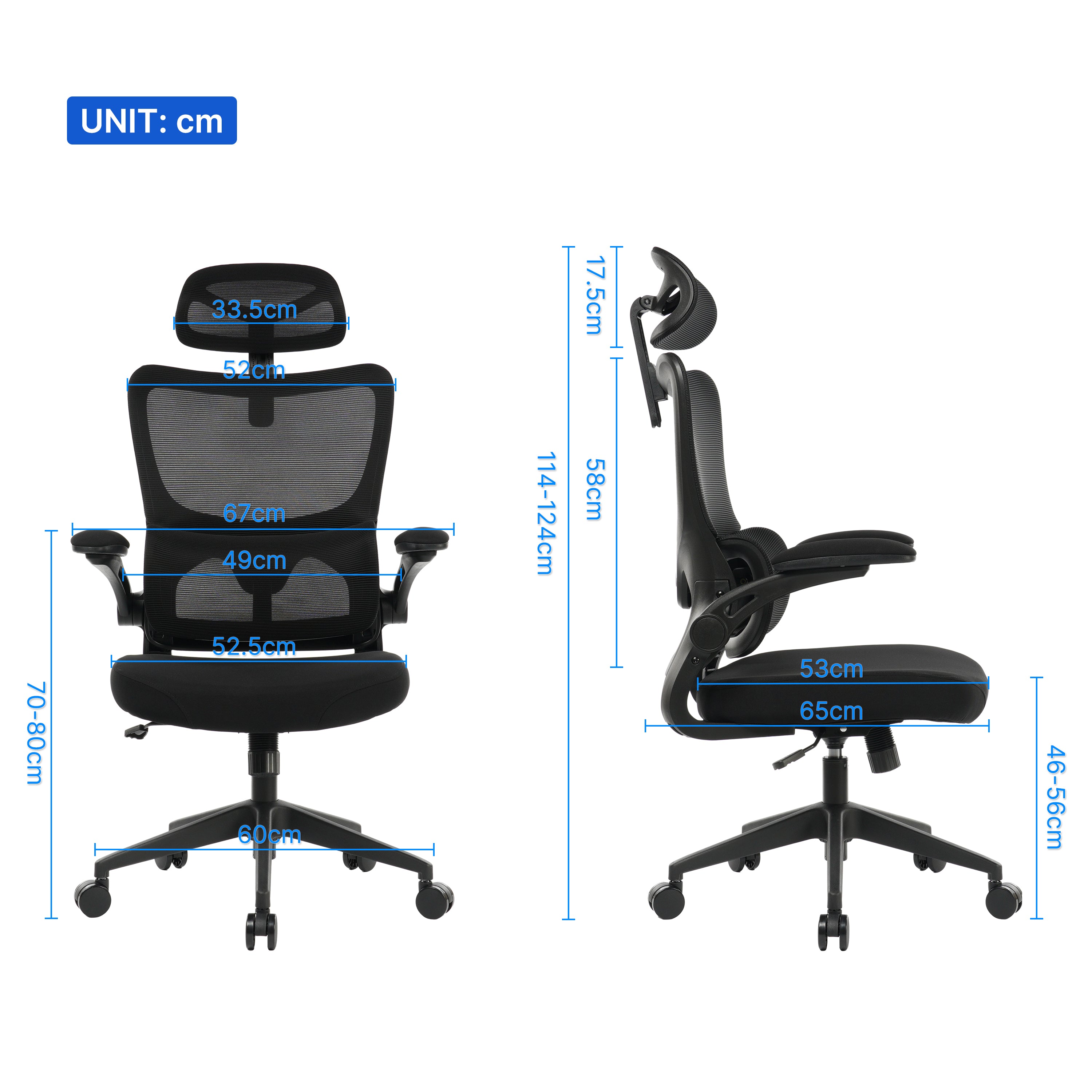 8028 Series High Back Ergonomic Office Chair Black Foam