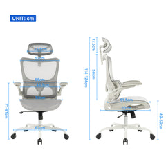 8028 Series High Back Ergonomic Office Chair Grey Mesh